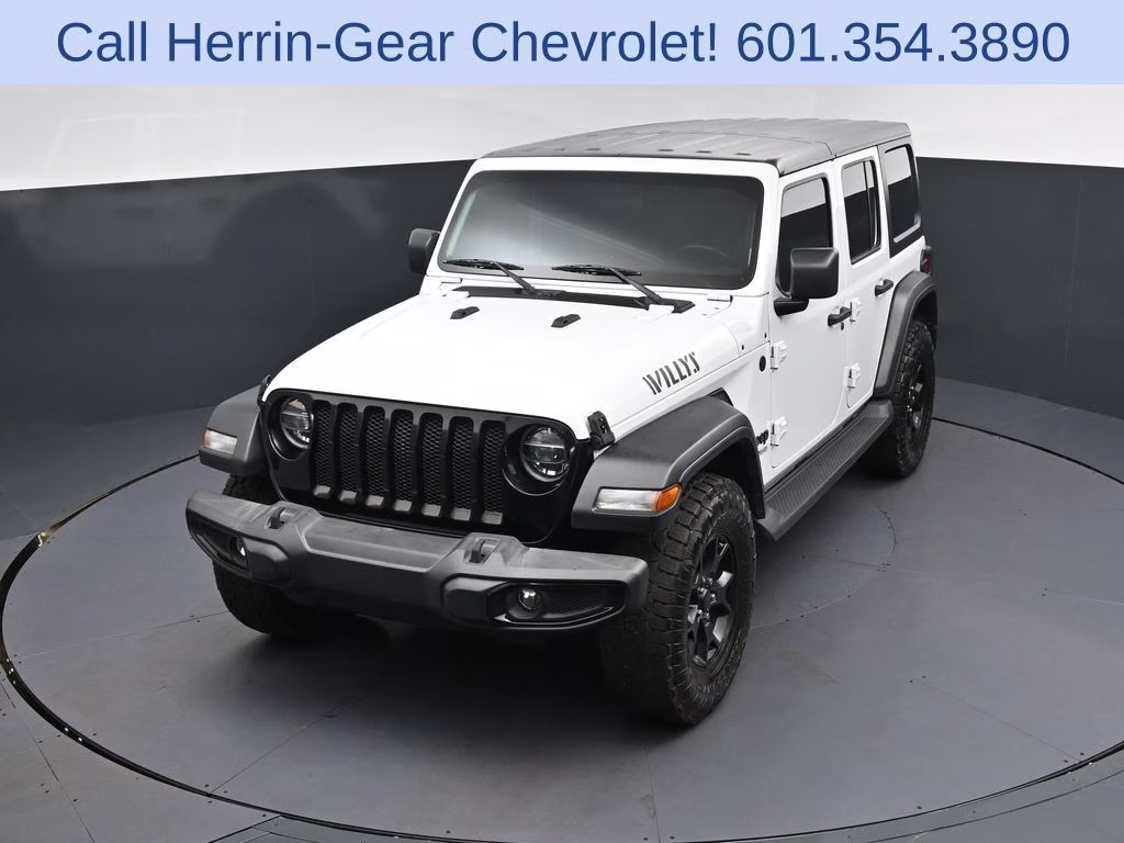 2021 Bright White Clearcoat Jeep Wrangler Unlimited Willys 4X4 SUV