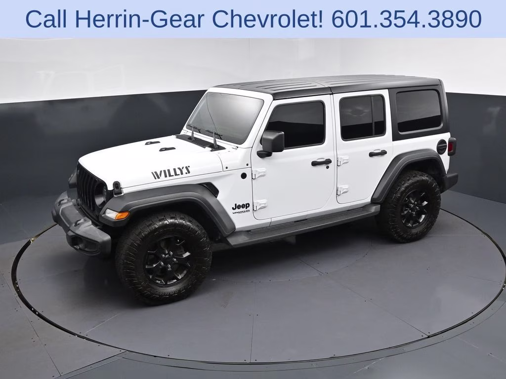 2021 Bright White Clearcoat Jeep Wrangler Unlimited Willys 4X4 SUV