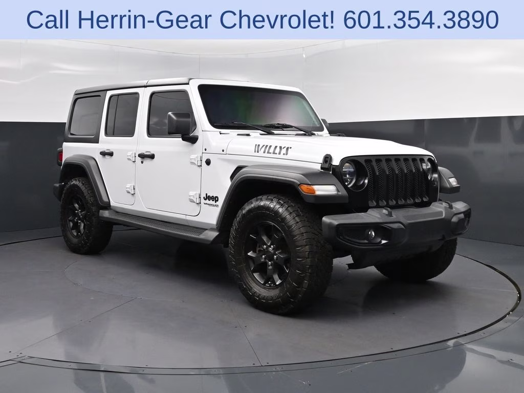 2021 Bright White Clearcoat Jeep Wrangler Unlimited Willys 4X4 SUV