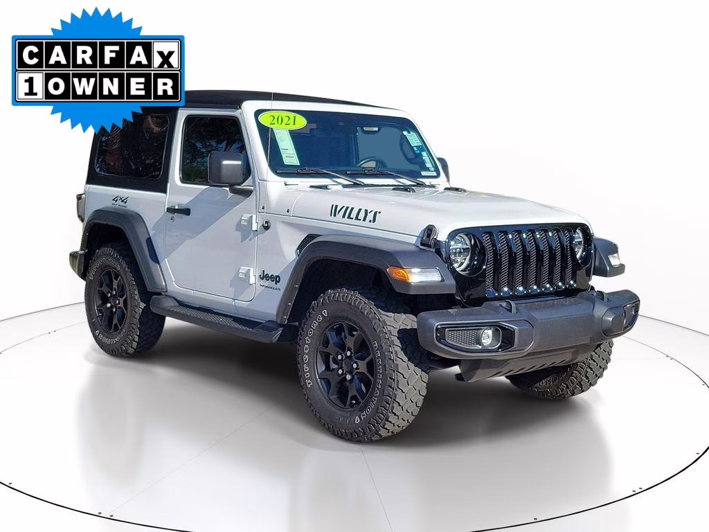 2021 Bright White Clearcoat Jeep Wrangler Willys 4X4 SUV