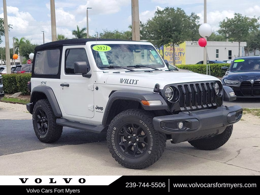 2021 Bright White Clearcoat Jeep Wrangler Willys 4X4 SUV