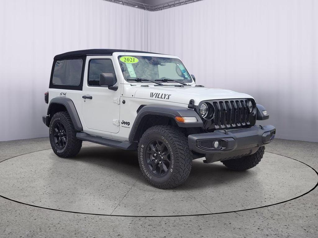 2021 Bright White Clearcoat Jeep Wrangler Willys 4X4 SUV