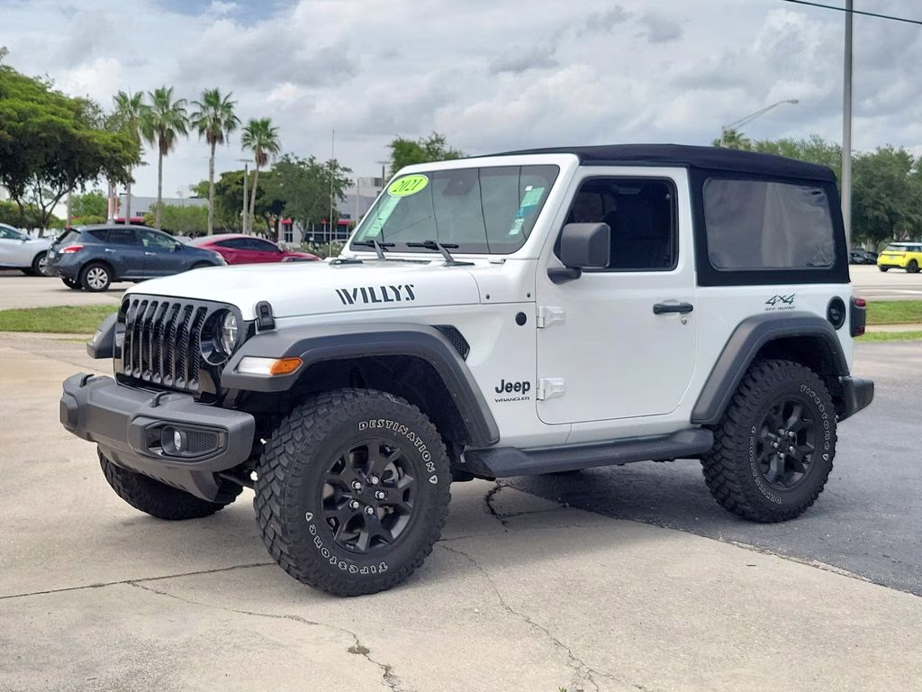2021 Bright White Clearcoat Jeep Wrangler Willys 4X4 SUV