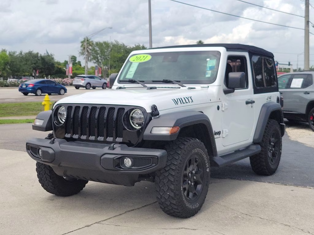 2021 Bright White Clearcoat Jeep Wrangler Willys 4X4 SUV