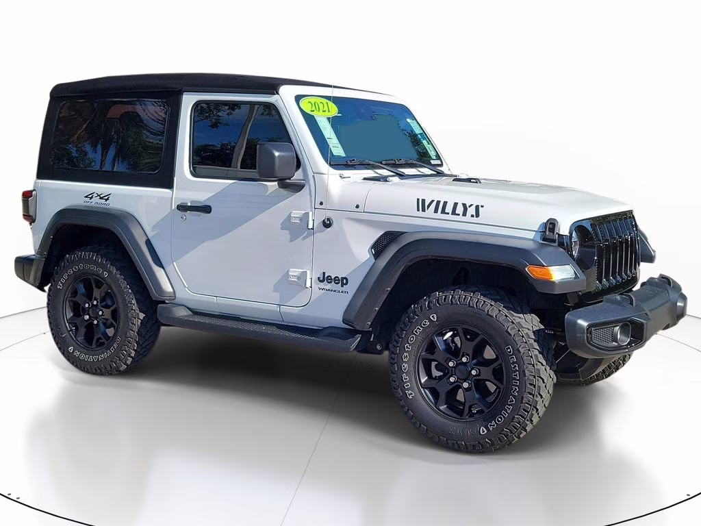 2021 Bright White Clearcoat Jeep Wrangler Willys 4X4 SUV