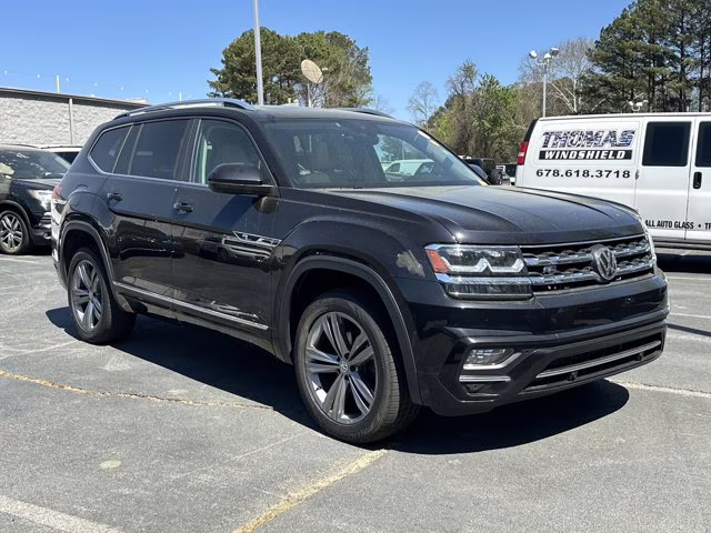 2019 Deep Black Volkswagen Atlas 3.6L V6 SEL R-Line AWD SUV