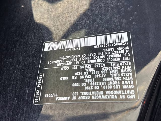 2019 Deep Black Volkswagen Atlas 3.6L V6 SEL R-Line AWD SUV