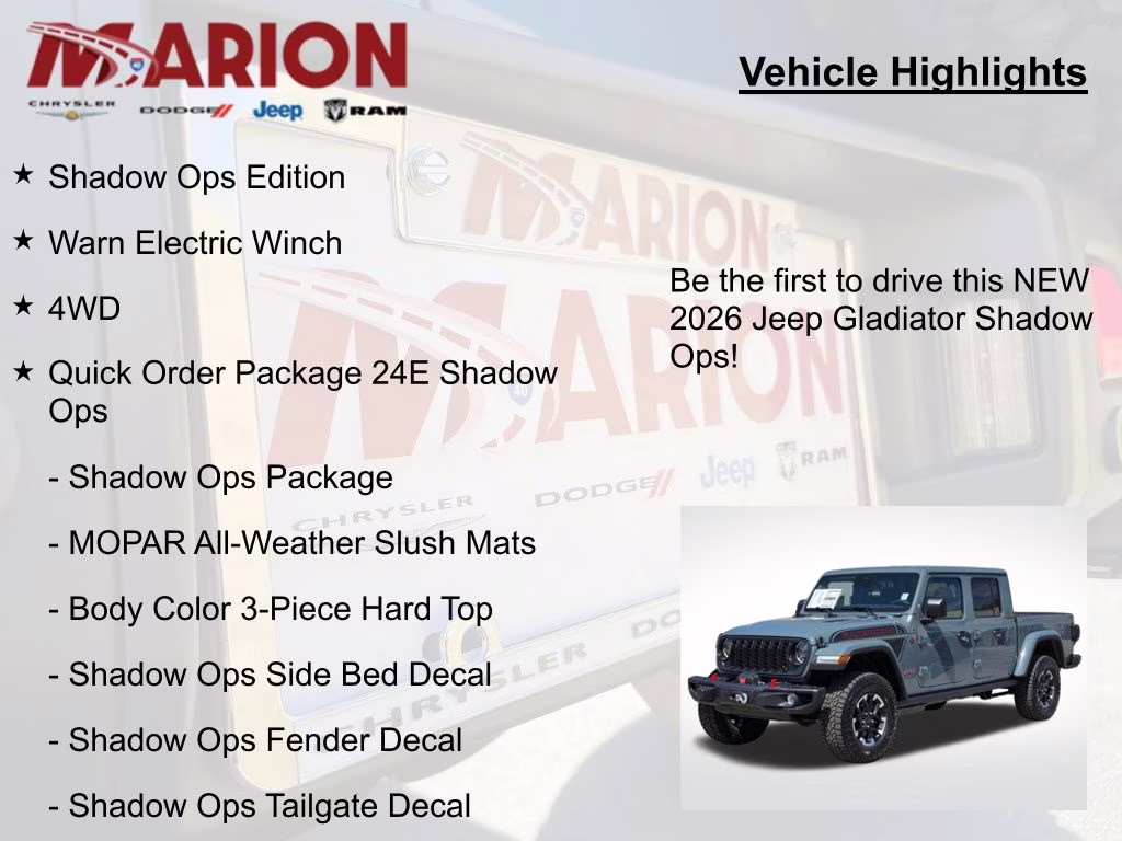 2026 Anvil Clearcoat Jeep Gladiator Rubicon 4X4 Truck