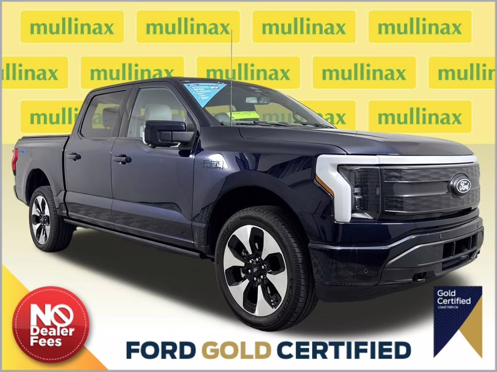 2025 Antimatter Blue Metallic Ford F-150 Lightning Platinum AWD Truck