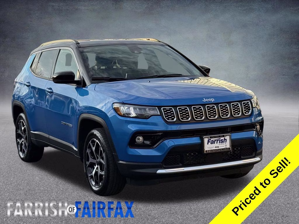 2025 Hydro Blue Pearlcoat Jeep Compass Limited 4X4 SUV