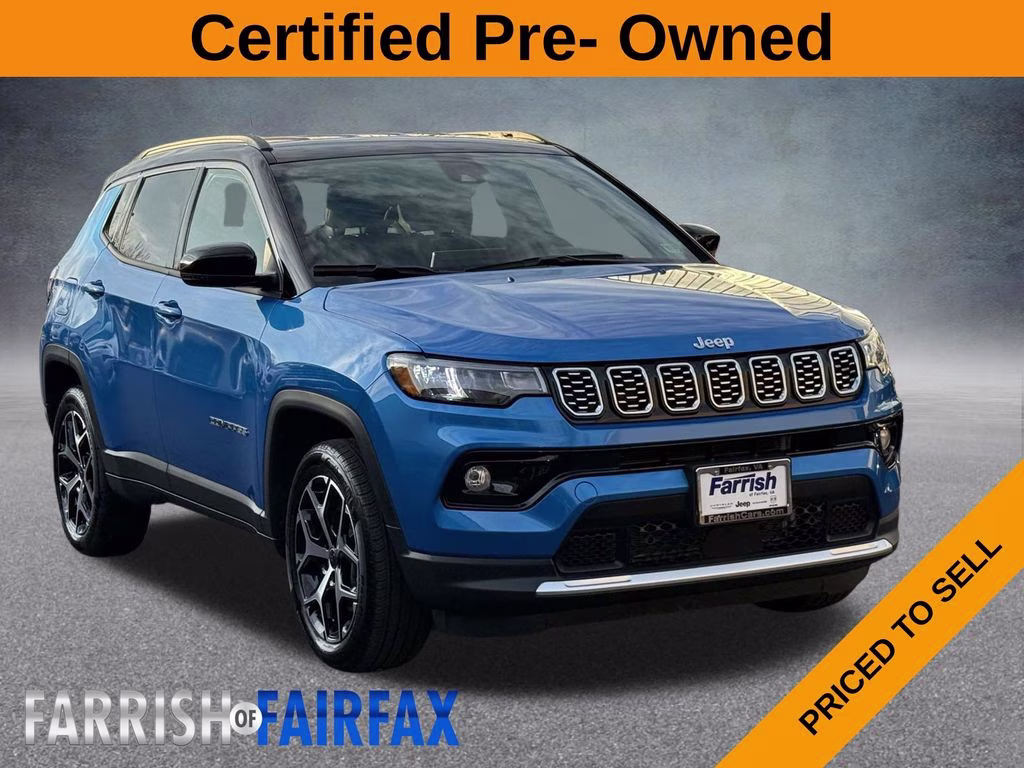 2025 Hydro Blue Pearlcoat Jeep Compass Limited 4X4 SUV