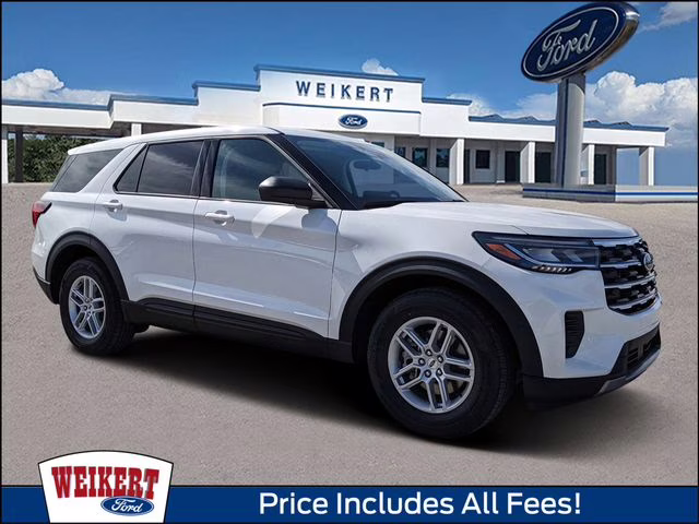 2026 Star White Metallic Tri-Coat Ford Explorer Active RWD SUV