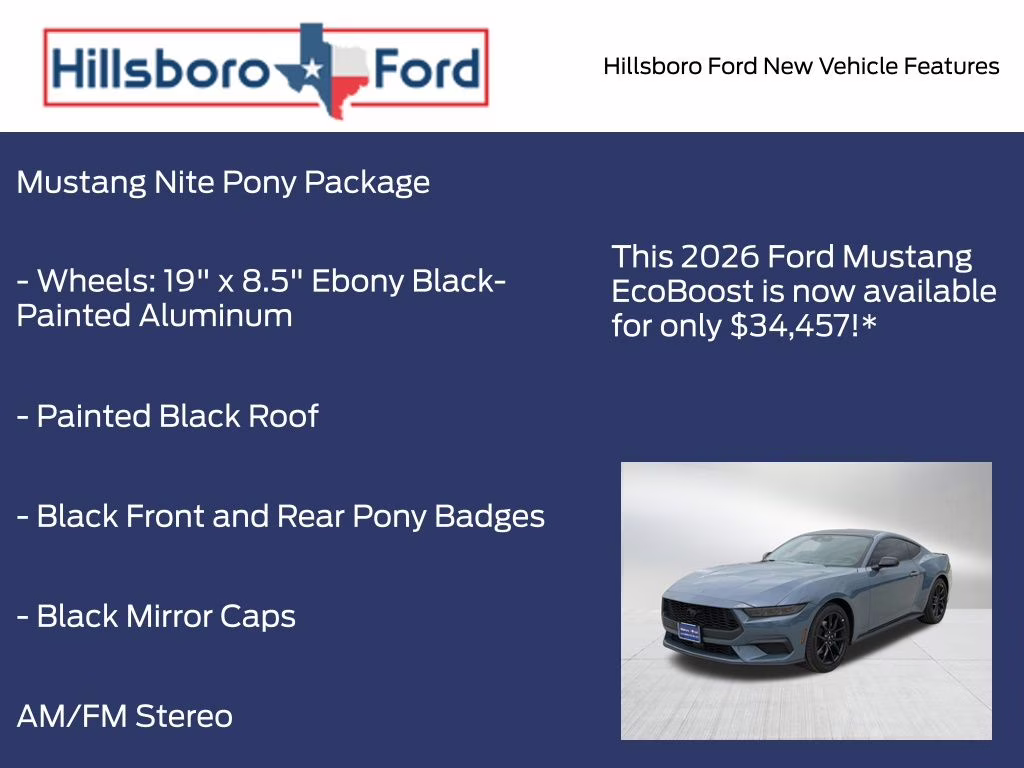 2026 Vapor Blue Metallic Ford Mustang EcoBoost RWD Coupe