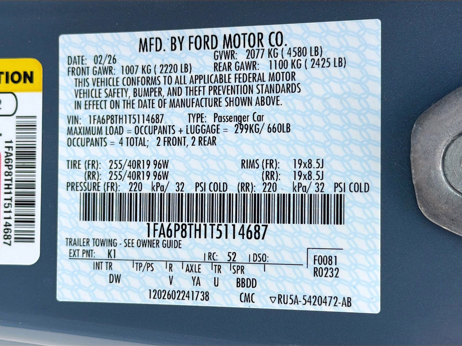 2026 Vapor Blue Metallic Ford Mustang EcoBoost RWD Coupe