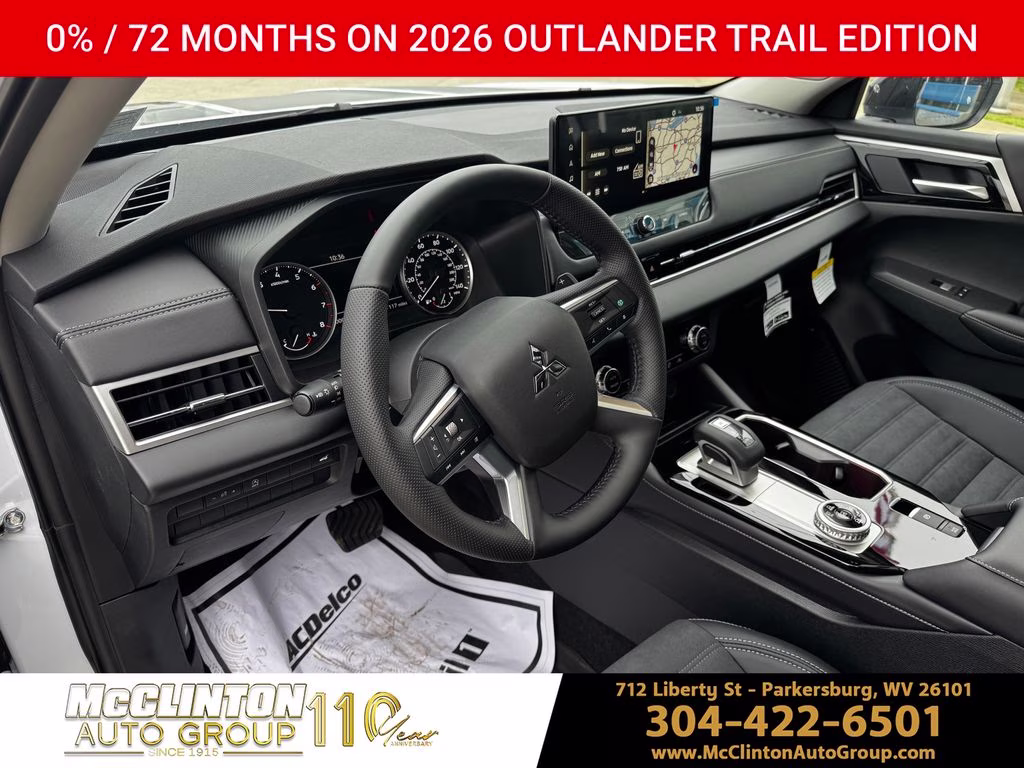 2026 White Diamond/Black Roof Mitsubishi Outlander Trail Edition AWD SUV