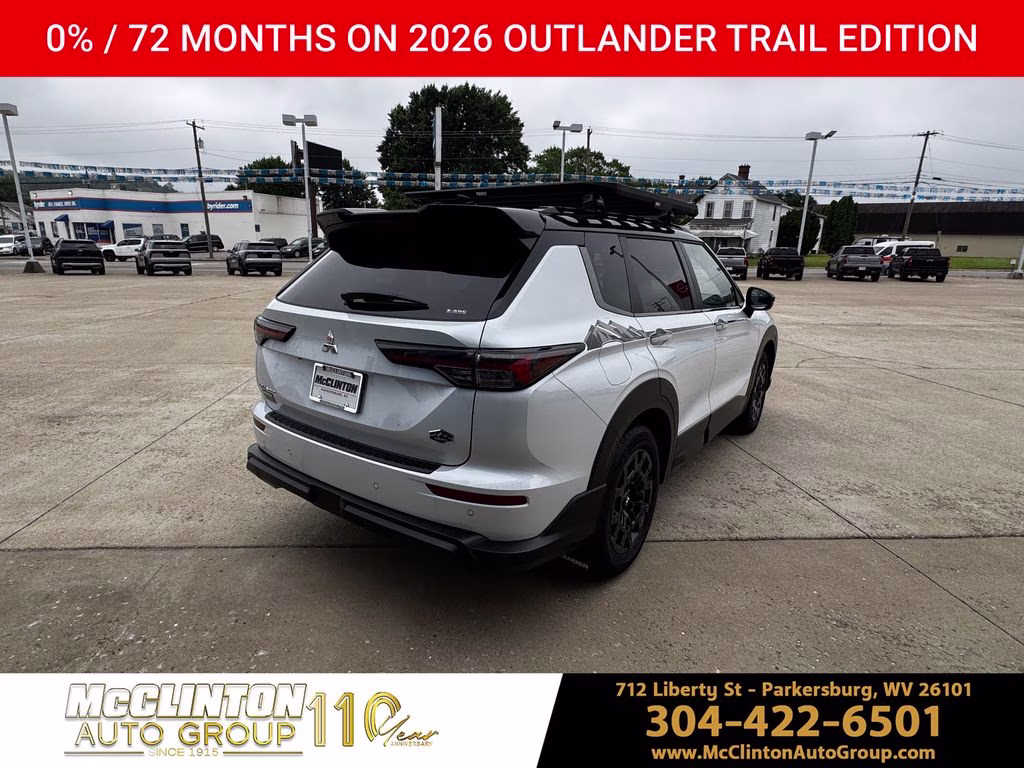 2026 White Diamond/Black Roof Mitsubishi Outlander Trail Edition AWD SUV