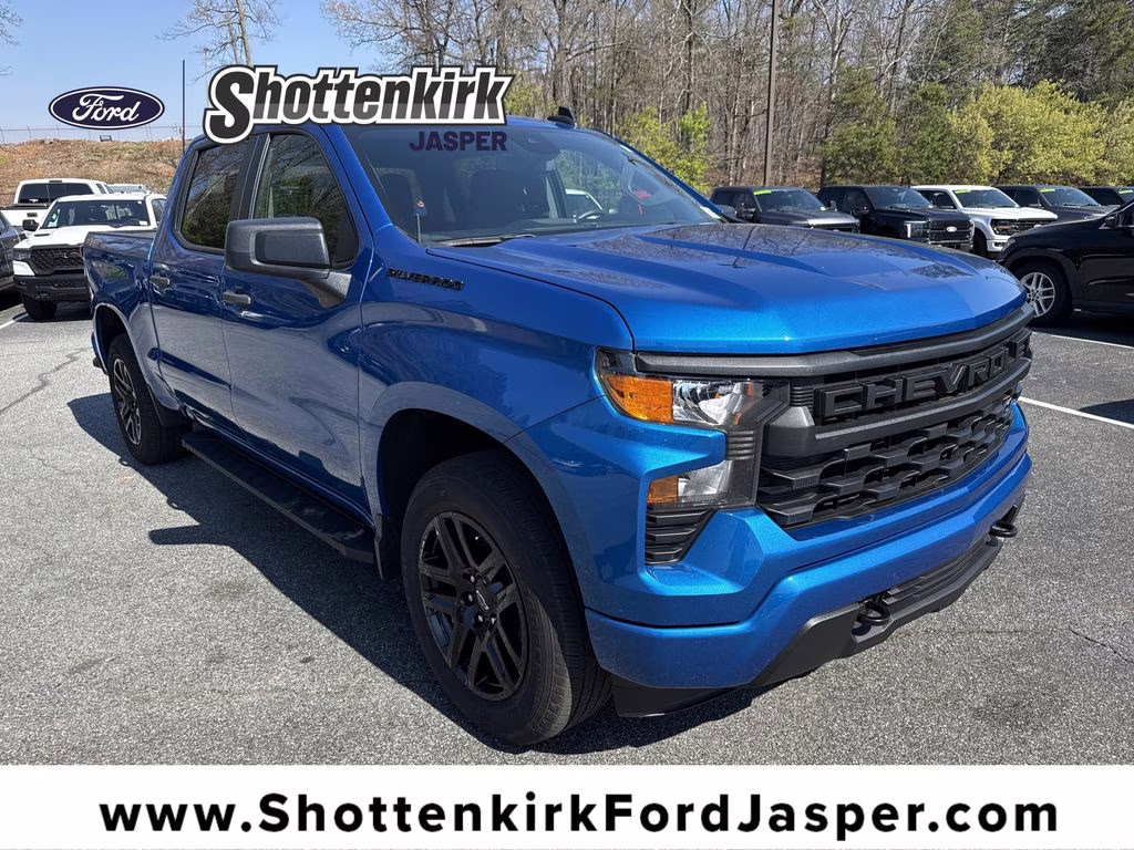 2024 Glacier Blue Metallic Chevrolet Silverado 1500 Custom 4X4 Truck