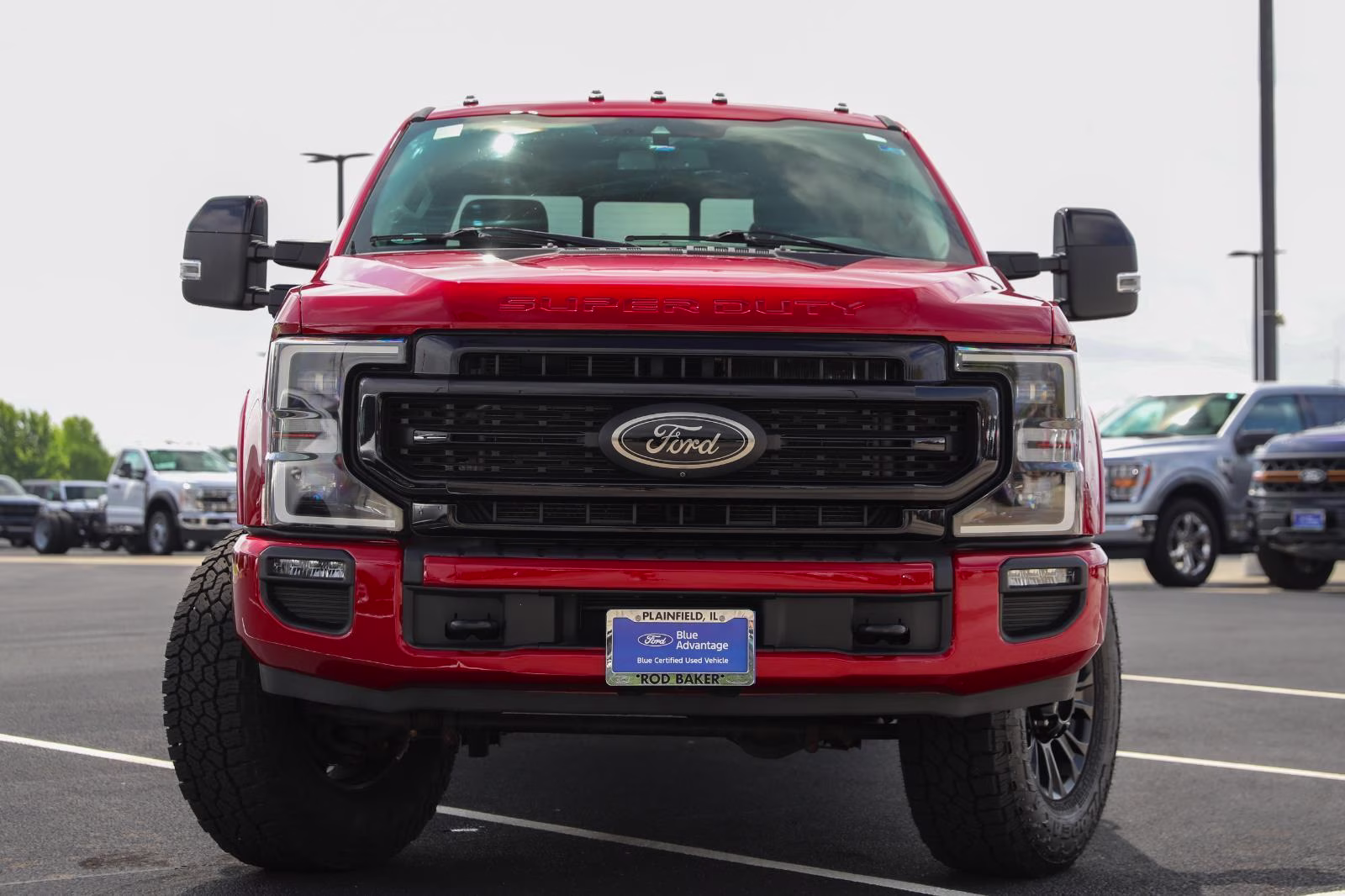 2021 Rapid Red Metallic Tinted Clearcoat Ford Super Duty F-250 SRW Lariat 4X4 Truck