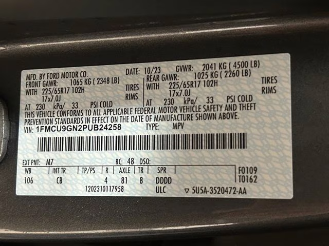 2023 Carbonized Gray Metallic Ford Escape Active AWD SUV