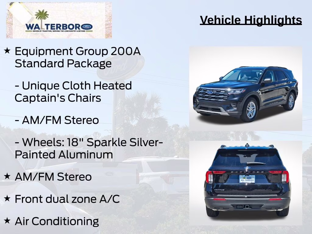 2026 Agate Black Metallic Ford Explorer Active RWD SUV