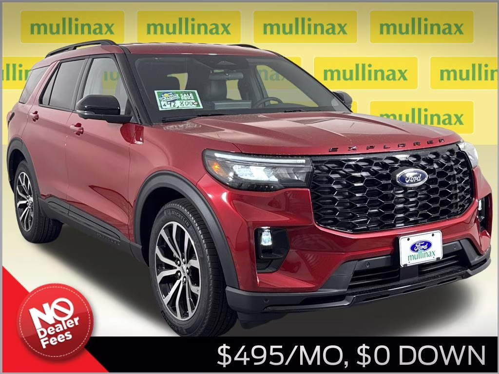 2026 Rapid Red Metallic Tinted Clearcoat Ford Explorer ST-Line RWD SUV