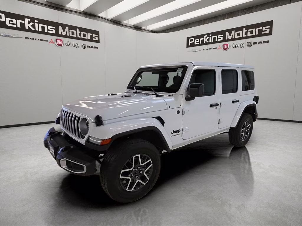 2025 Bright White Clearcoat Jeep Wrangler Sahara 4X4 SUV