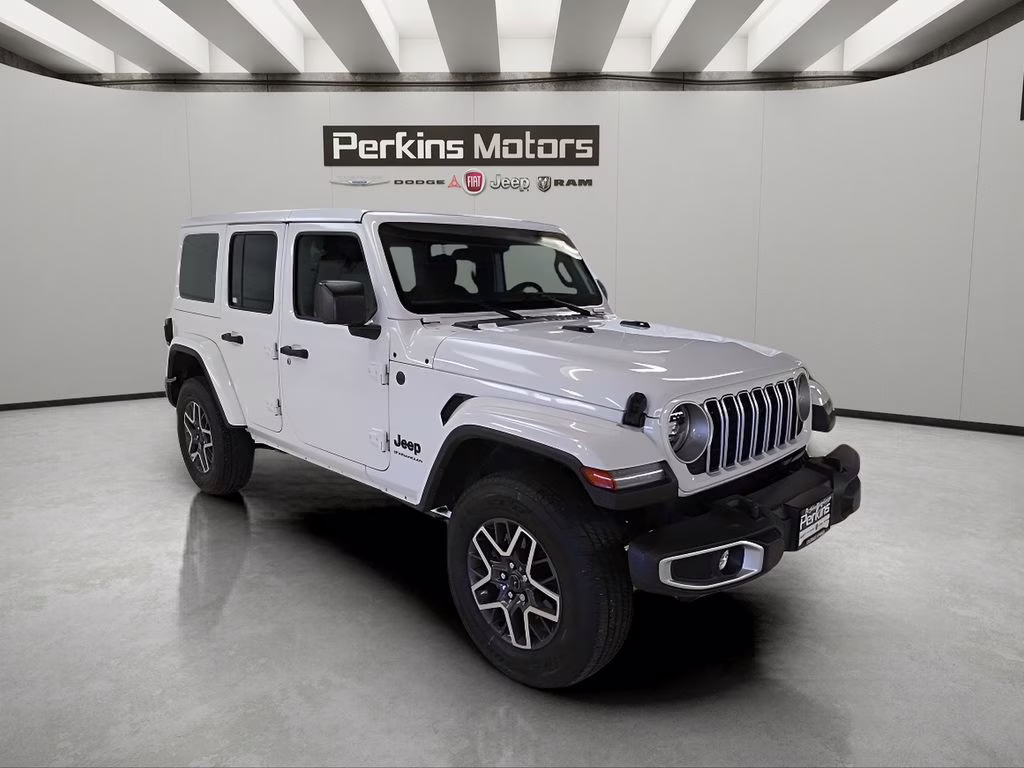 2025 Bright White Clearcoat Jeep Wrangler Sahara 4X4 SUV