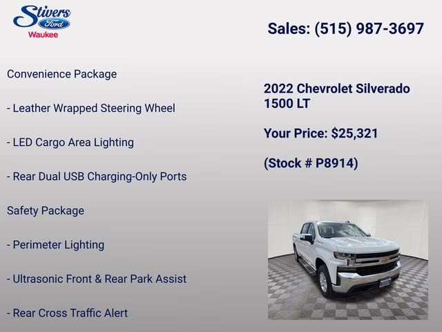 2022 Summit White Chevrolet Silverado 1500 LTD LT 4X4 Truck