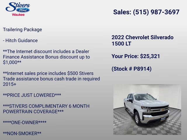 2022 Summit White Chevrolet Silverado 1500 LTD LT 4X4 Truck