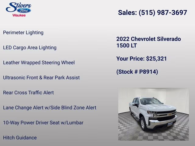 2022 Summit White Chevrolet Silverado 1500 LTD LT 4X4 Truck