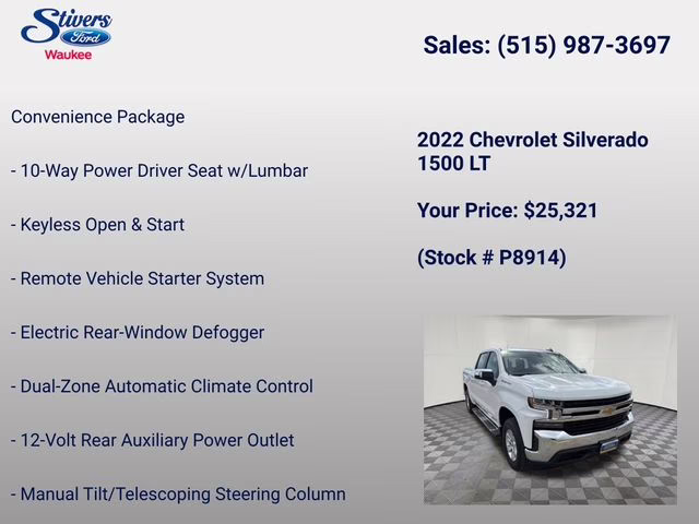 2022 Summit White Chevrolet Silverado 1500 LTD LT 4X4 Truck
