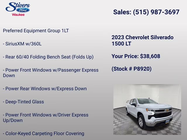 2023 Summit White Chevrolet Silverado 1500 LT 4X4 Truck