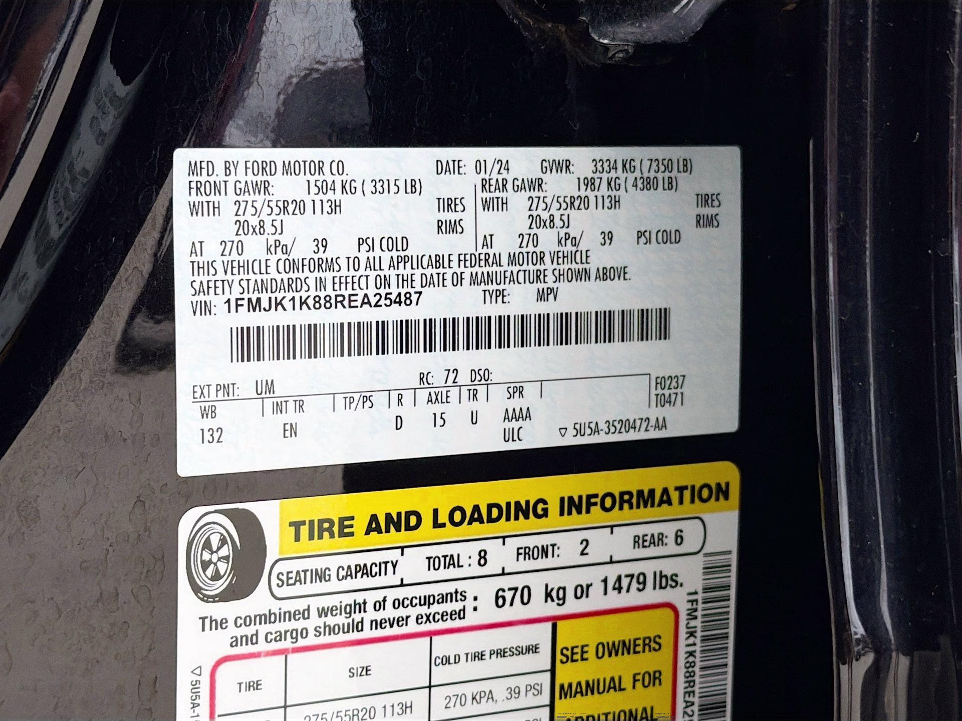 2024 Agate Black Metallic Ford Expedition Max Limited RWD SUV