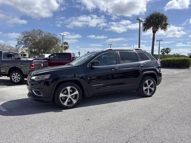 2019 Diamond Black Crystal Pearlcoat Jeep Cherokee Limited FWD SUV