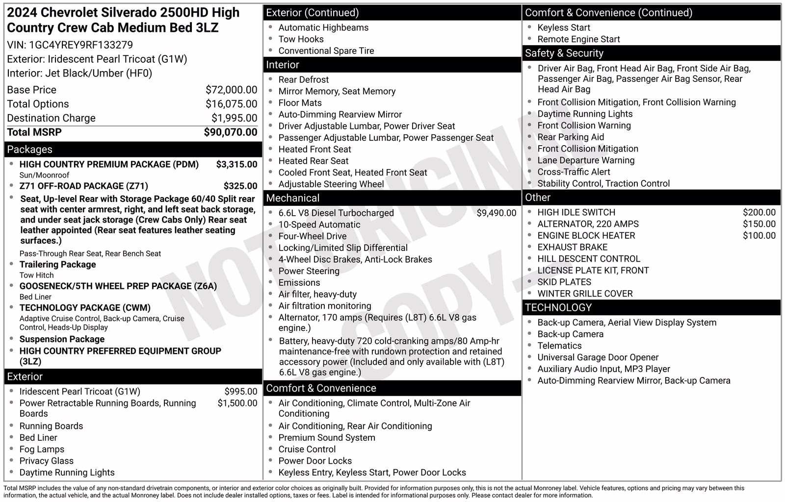 2024 Pearl Chevrolet Silverado 2500HD High Country 4X4 Truck