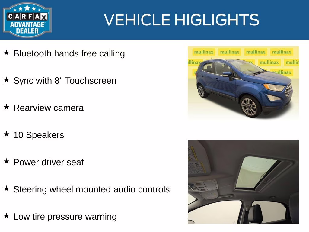 2018 Lightning Blue Metallic Ford EcoSport Titanium FWD SUV