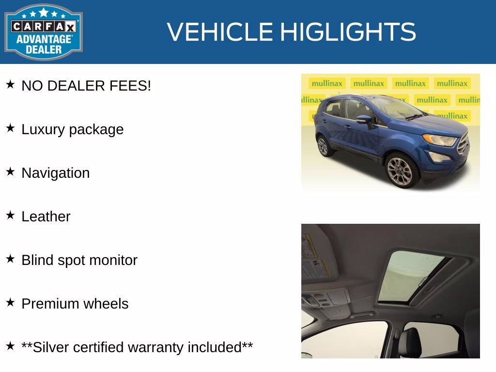 2018 Lightning Blue Metallic Ford EcoSport Titanium FWD SUV