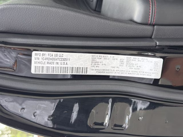 2026 DB Black Clearcoat Dodge Durango GT RWD SUV