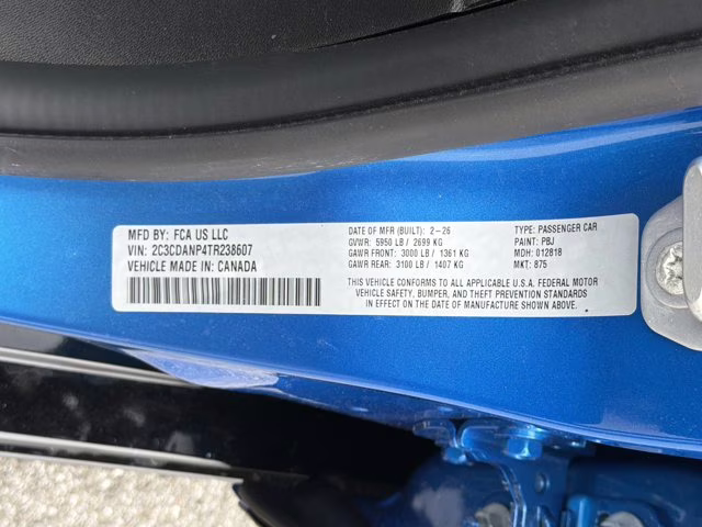 2026 Bludicrous Dodge Charger R/T Plus AWD Sedan