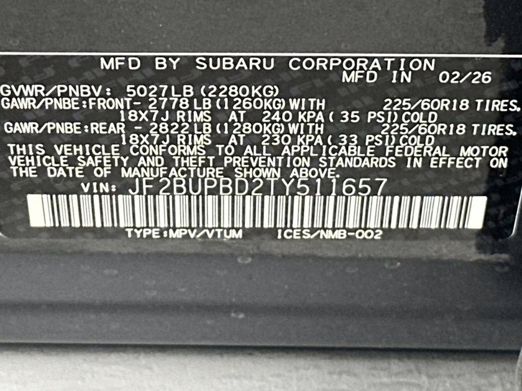 2026 Magnetite Gray Metallic Subaru Outback Premium AWD SUV