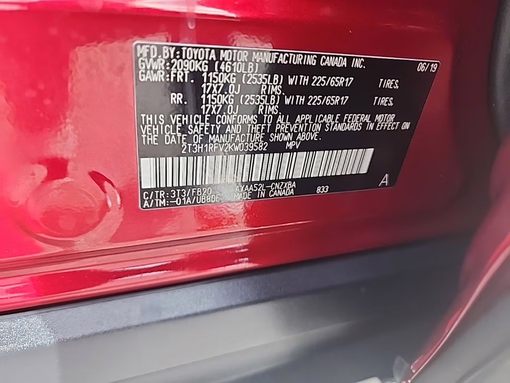 2019 Maroon Toyota RAV4 LE FWD SUV