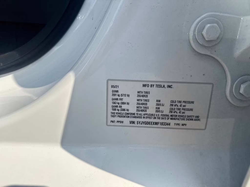 2021 Pearl White Multi-Coat Tesla Model Y Long Range AWD SUV