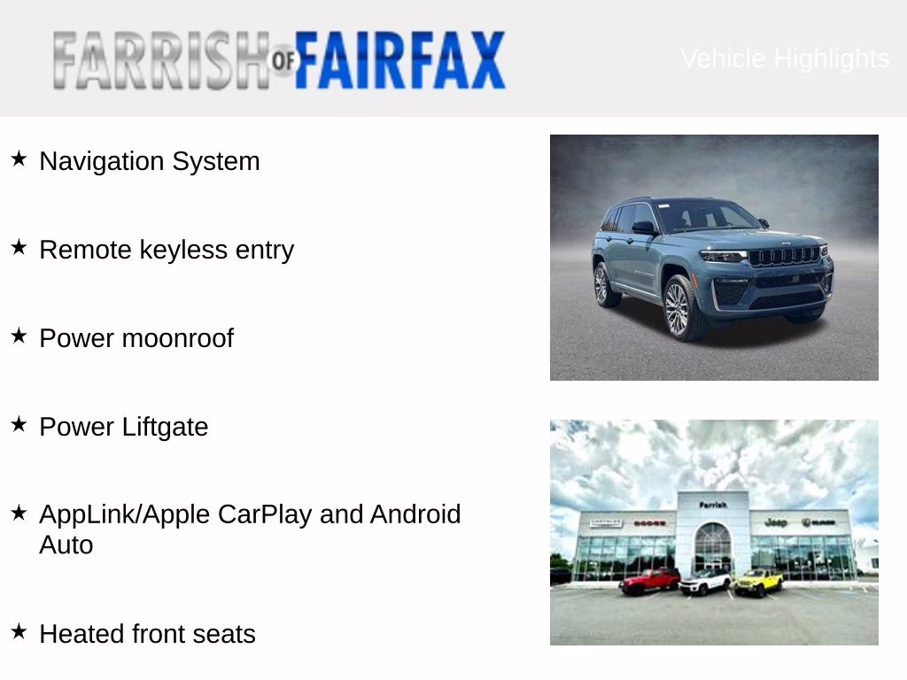 2026 Steel Blue Jeep Grand Cherokee Summit 4X4 SUV