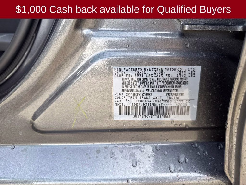 2026 Gun Metallic Nissan Sentra SV FWD Sedan