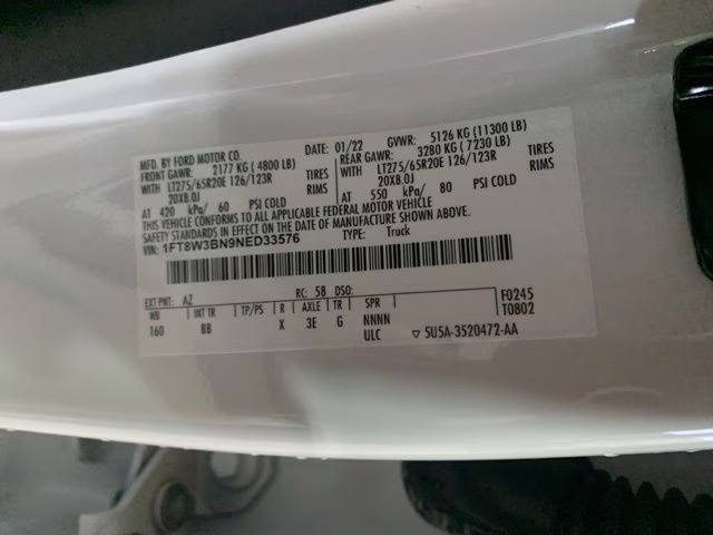 2022 Star White Metallic Tri-Coat Ford Super Duty F-350 SRW Platinum 4X4 Truck