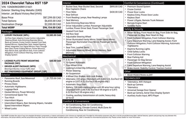 2024 Sterling Gray Metallic Chevrolet Tahoe RST 4X4 SUV