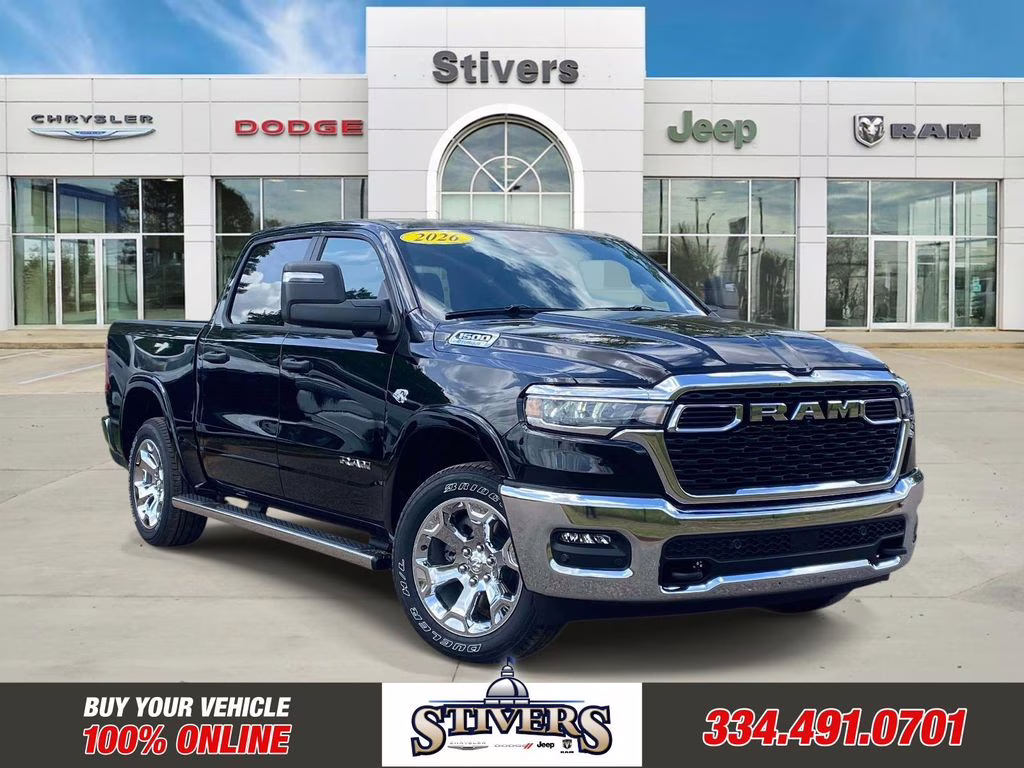 2026 Diamond Black Crystal Pearlcoat Ram 1500 Big Horn/Lone Star 4X4 Truck