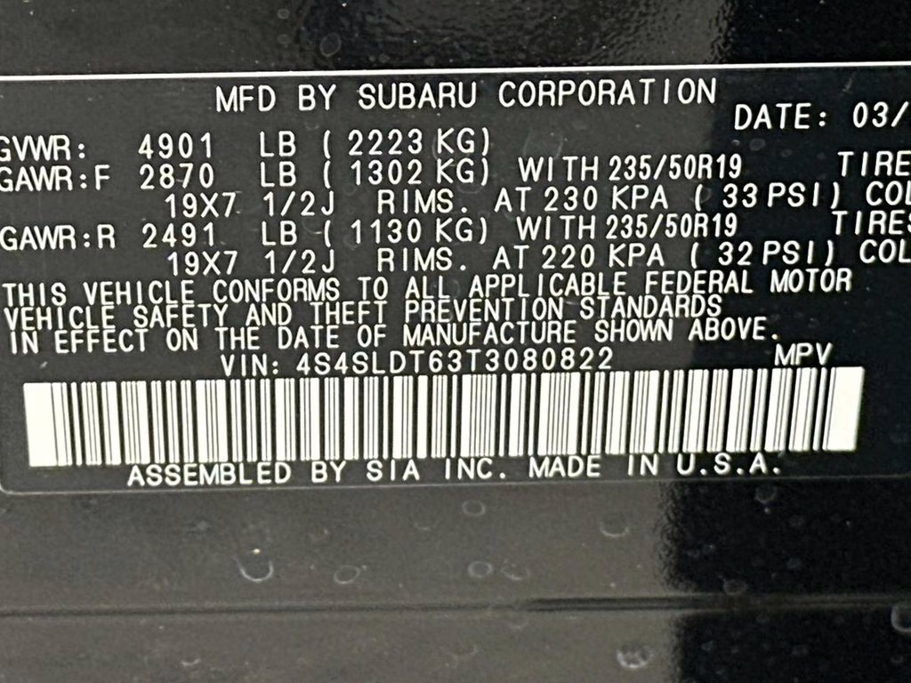 2026 Crystal Black Silica Subaru Forester Touring AWD SUV