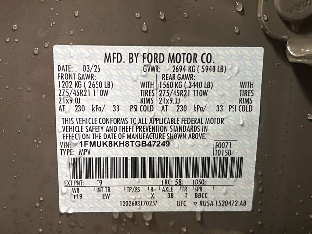 2026 Marsh Gray Ford Explorer ST-Line 4X4 SUV