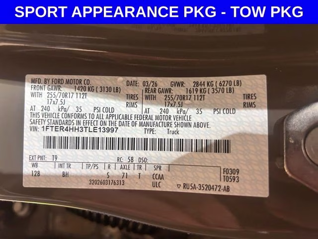 2026 Marsh Gray Ford Ranger XLT 4X4 Truck